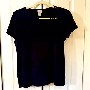 Chicos Travelers Navy Blue Top